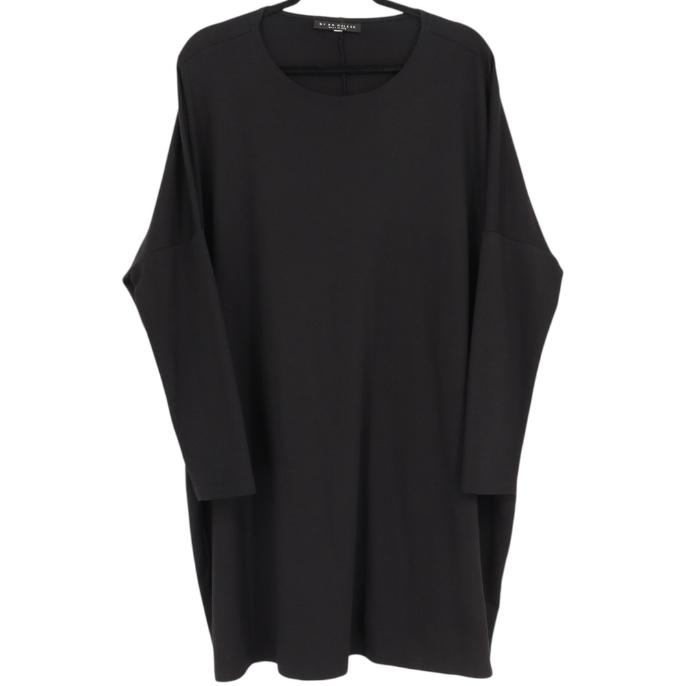 Bryn Walker Tunic Dress Oversized Dress Size M Black Dolman Sleeve Lagenlook USA